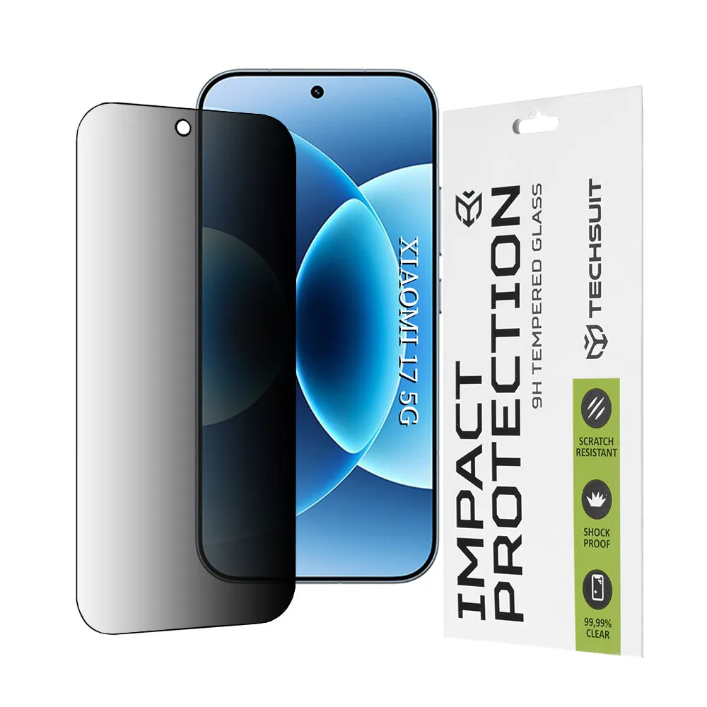 Pellicola Protettiva Schermo Privacy Techsuit per Xiaomi 17, Vetro Temperato, Full Glue, 111D - immagine 1