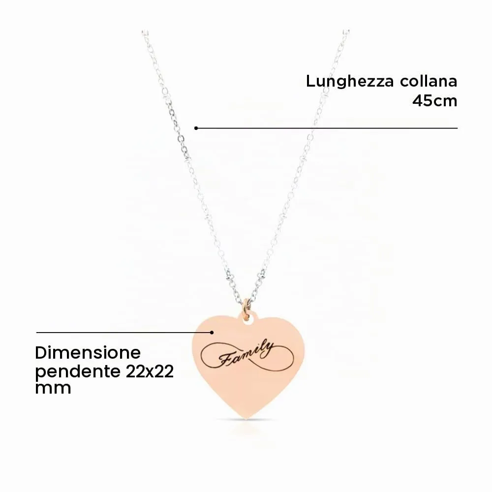 SAGA GIOIELLI® COLLANA DONNA CUORE FAMILY INFINITO AMORE - immagine 4