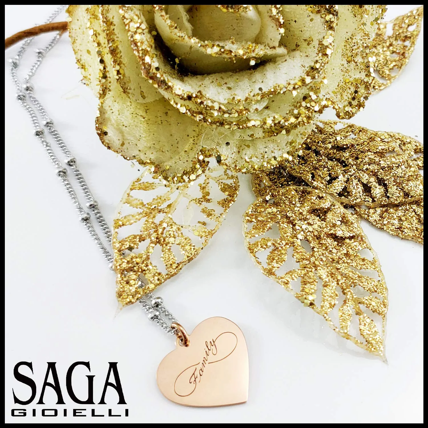 SAGA GIOIELLI® COLLANA DONNA CUORE FAMILY INFINITO AMORE - immagine 5