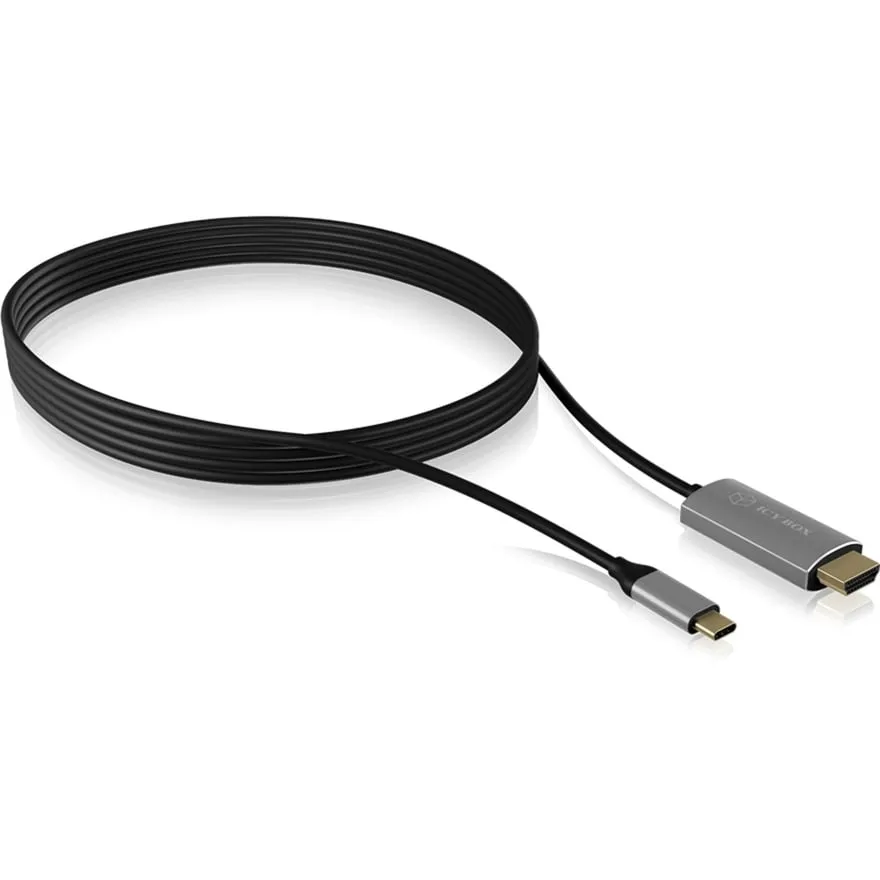 IB-CB020-C cavo HDMI 1,8 m HDMI tipo A (Standard) Nero, Argento - immagine 1