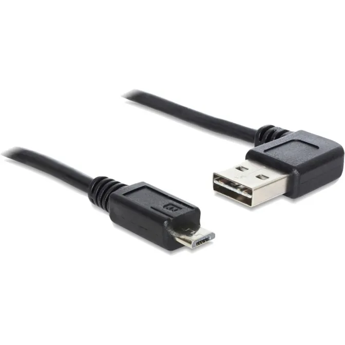 0.5m, USB2.0-A/USB2.0 Micro-B cavo USB 0,5 m USB A Micro-USB B Nero - immagine 1