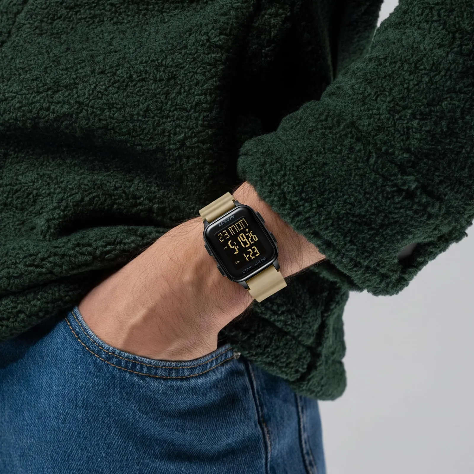 LN LENQIN Orologio Uomo Digitale Impermeabile Sportivo LED Cronometro - immagine 5