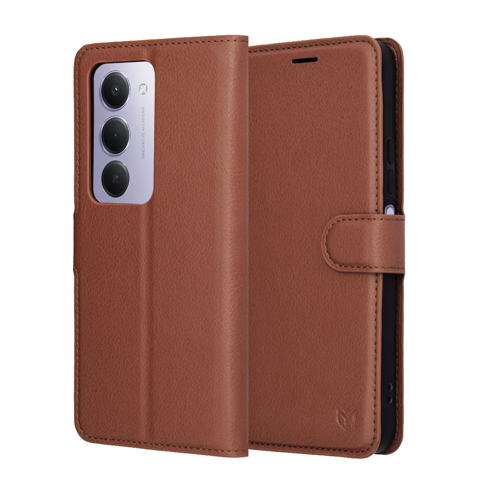 Custodia per Xiaomi Redmi 15 5G / 15 4G, Techsuit, Leather Folio, Marrone - immagine 1