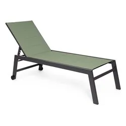 Lettino prendisole alluminio HILDE Antracite e Verde 0664001 - immagine 1