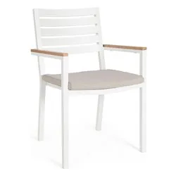 Sedia con braccioli alluminio HENNA Bianco 0664013 - immagine 1