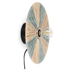Applique KANDA Naturale e Azzurro (1 luce - 13 W - E27) (33x7cm) 0828093 - immagine 1