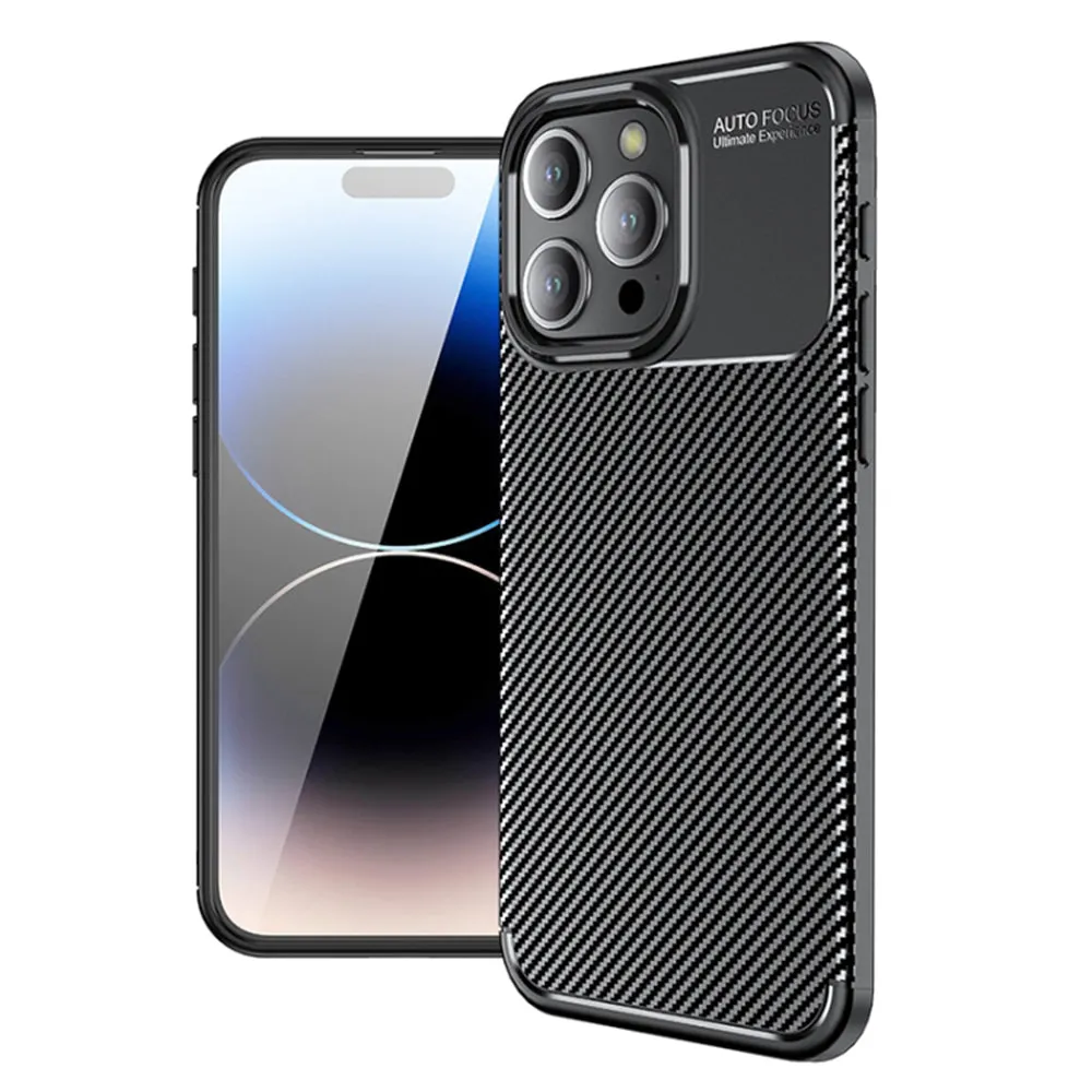 Custodia per Apple iPhone 14 Pro, Techsuit, CarbonFiber, Nera - immagine 1