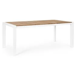 Tavolo da esterno legno CAMERON Fisso Bianco (180x90x75cm) 0663398 - immagine 1