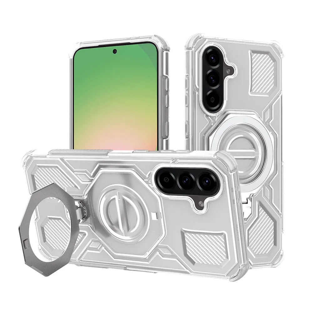 Custodia per Samsung Galaxy A56 A566, Techsuit, Carbon Shield Pro, Bianca - immagine 1