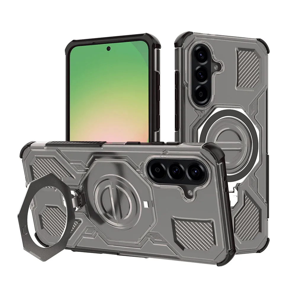 Custodia per Samsung Galaxy A56 A566, Techsuit, Carbon Shield Pro, Fumo - immagine 1