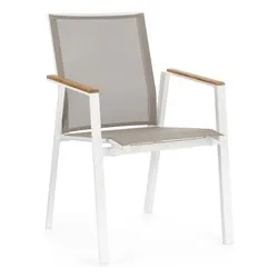 Sedia con braccioli alluminio, textilene CAMERON Bianco 0663376 - immagine 1