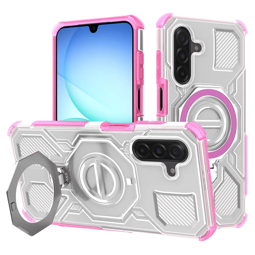 Custodia per Samsung Galaxy A18 5G A186 / A18 4G A185 / F17 / M17 / A17 4G A175, Techsuit, Carbon Shield Pro, Rosa - immagine 1