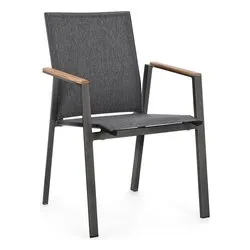 Sedia con braccioli alluminio, textilene CAMERON Antracite 0663378 - immagine 1