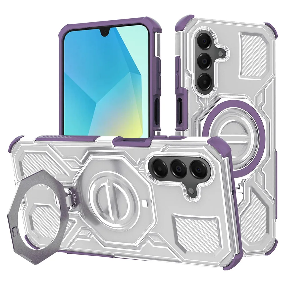 Custodia per Samsung Galaxy A16 5G A166 / A16 4G A165, Techsuit, Carbon Shield Pro, Viola - immagine 1