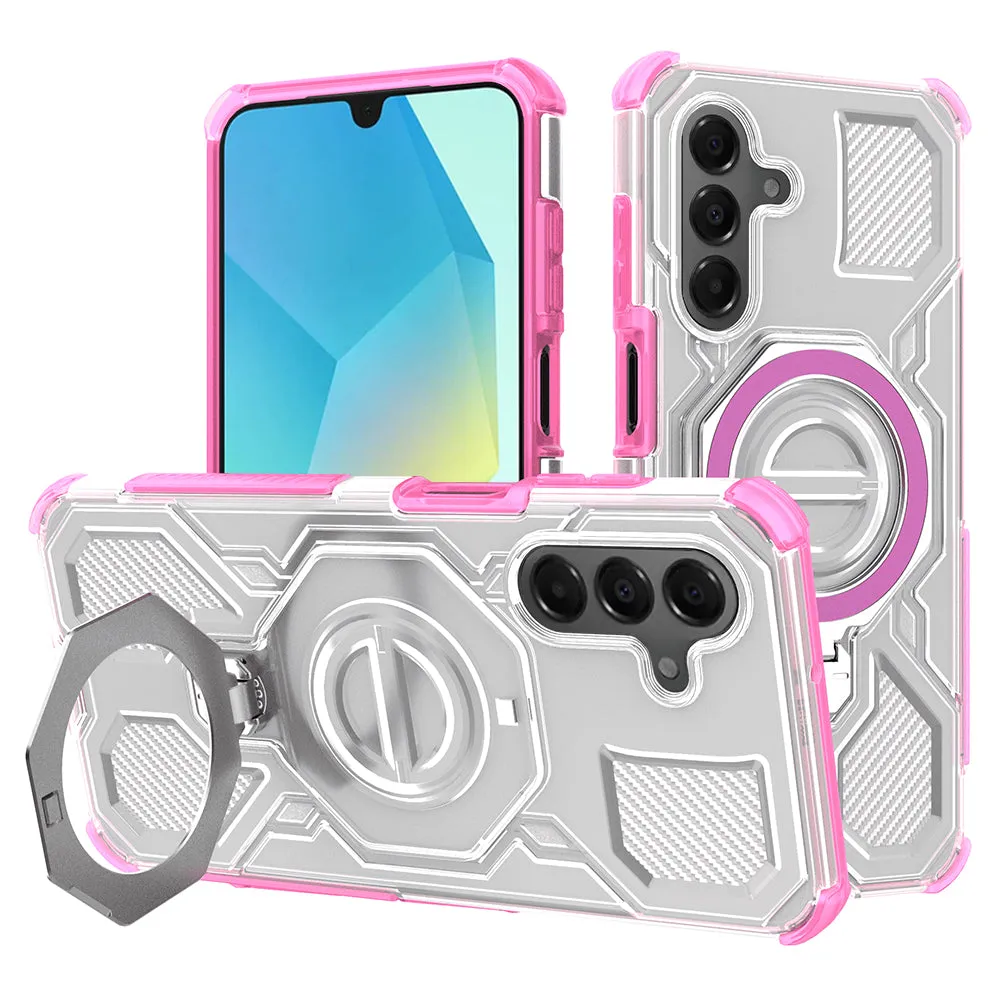 Custodia per Samsung Galaxy A16 5G A166 / A16 4G A165, Techsuit, Carbon Shield Pro, Rosa - immagine 1