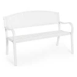 Panchina acciaio LIZETTE 2 posti Bianco 0802974 - immagine 1