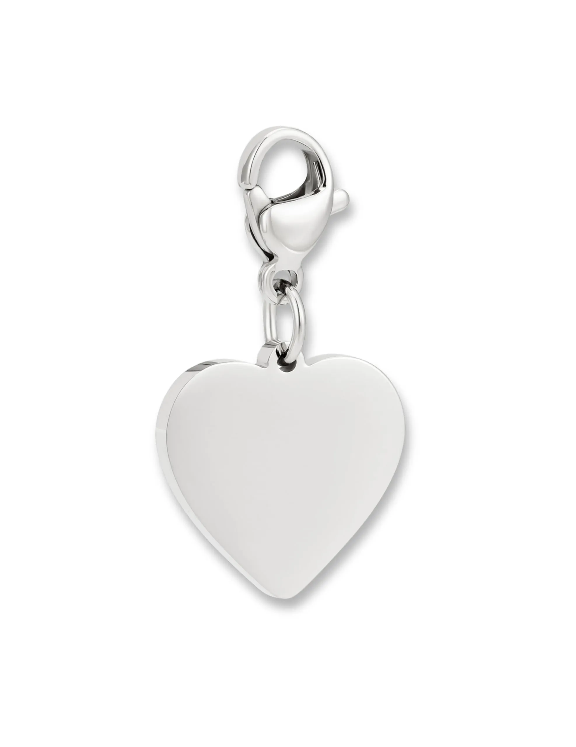 GD GOOD.designs Charms ciondolo cuore con chiusura a moschettone | Ciondolo per collana color argento in acciaio inox 316L | Charm per bracciale, color argento | Resistente all'acqua - immagine 1