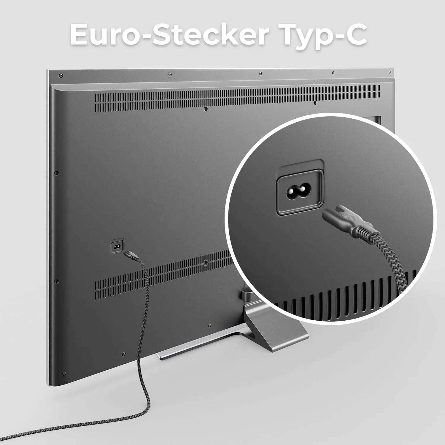 deleyCON 7,5m Cavo di Alimentazione Elettrico Spina Euro Tipo c a C7 (in Nylon) Connettore Piatto 2,5A per Presa C8 TV Soundbar PS4 PS5 Alimentatori Piccoli Elettrodomestici ecc. - Grigio - immagine 7
