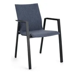 Sedia con braccioli alluminio, textilene ODEON Antracite e Denim 0663334 - immagine 1