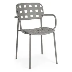 Sedia con braccioli acciaio, polipropilene CLOVER Grigio 0650036 - immagine 1