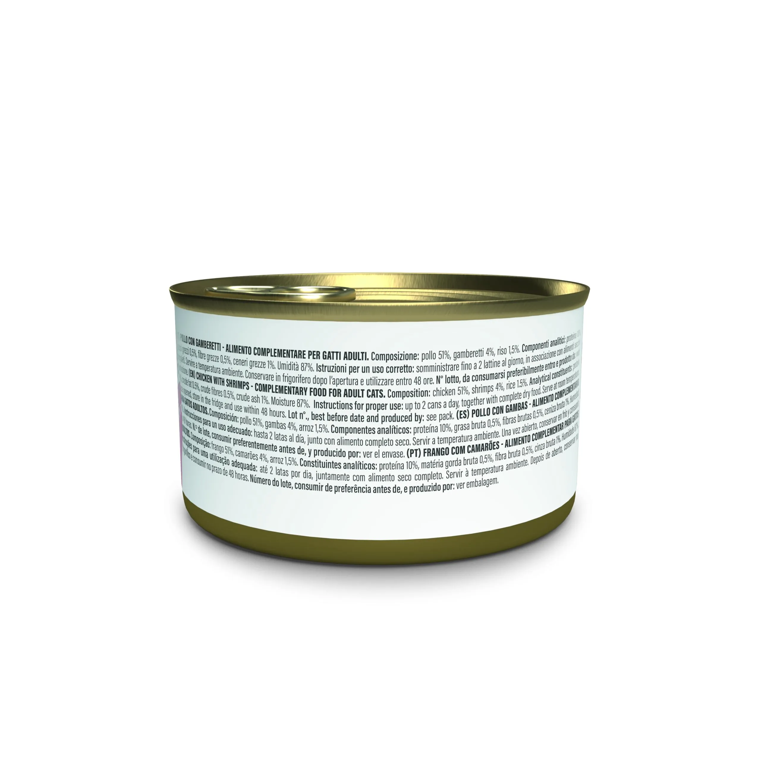 Schesir, Filetti di Pollo con Gamberetti in Brodo, Cibo Umido Complementare per Gatti, Ricetta Originale, 100% Naturale, 12 lattine da 70g - immagine 3