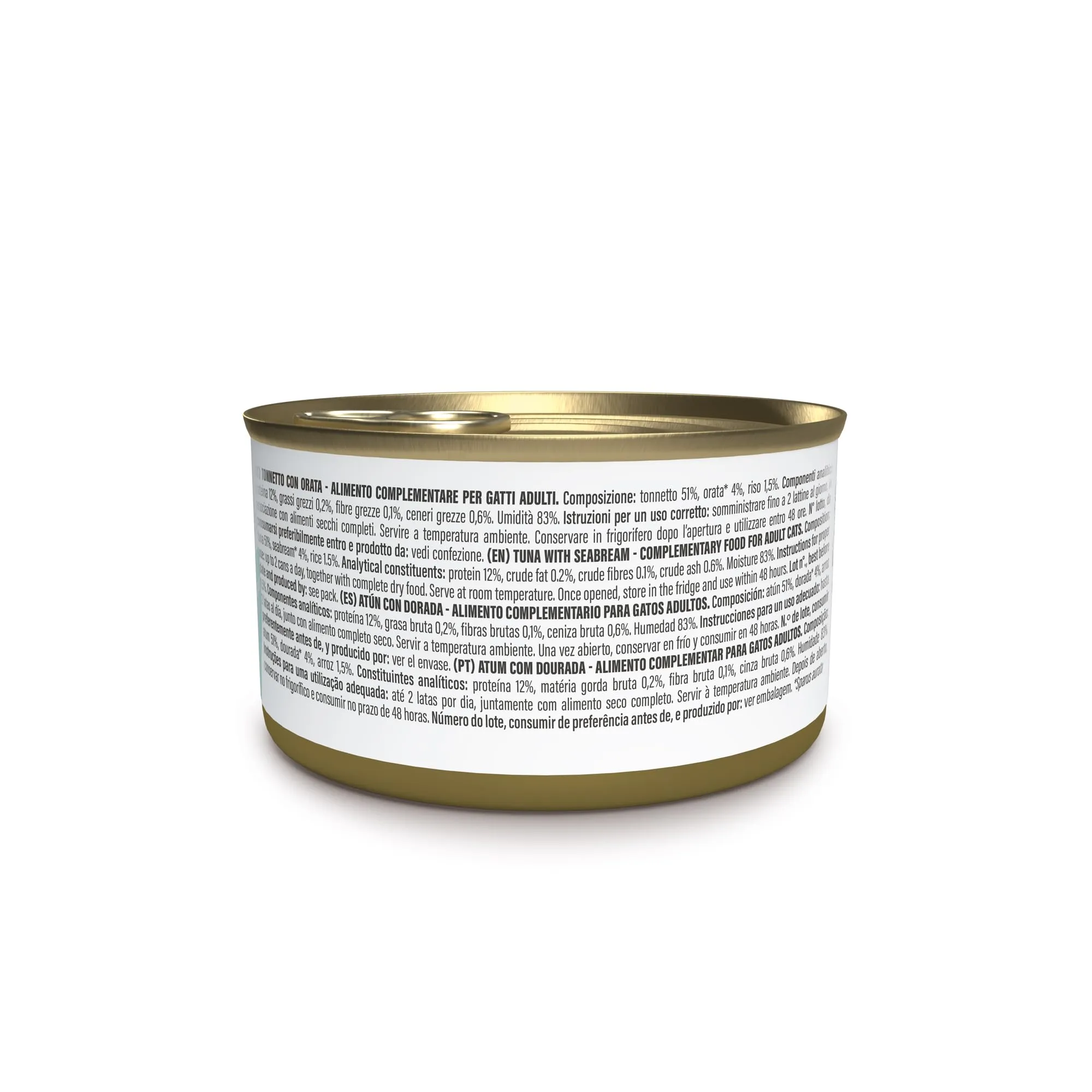 Schesir Tonnetto con Orata in Brodo, Cibo Umido per Gatti, in Lattine, 100% Naturale, con Vitamine Aggiunte, 12 x 70g - immagine 3