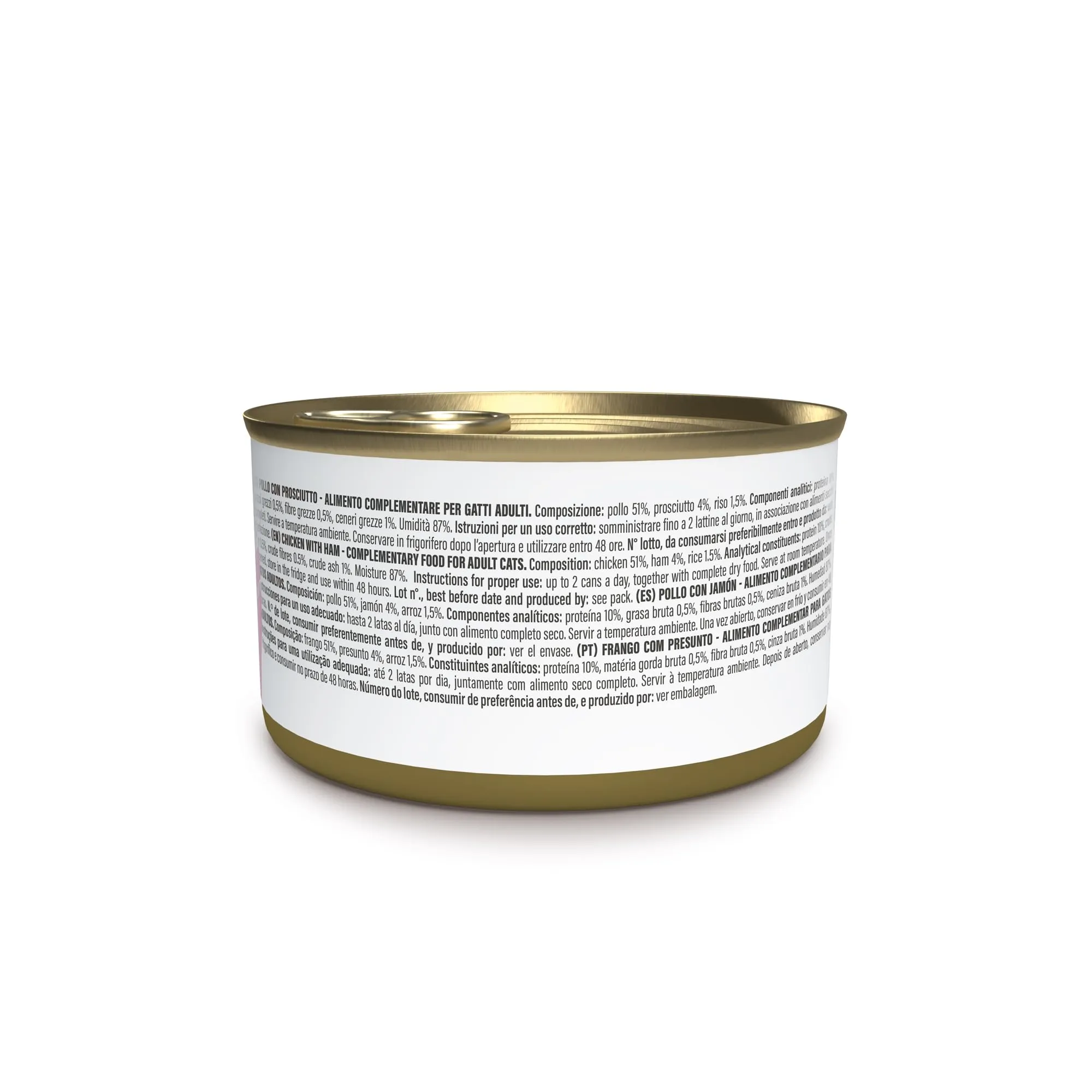 Schesir, Filetti di Pollo con Prosciutto in Brodo, Cibo Umido Complementare per Gatti, Ricetta Originale, 100% Naturale, 12 lattine da 70g - immagine 3