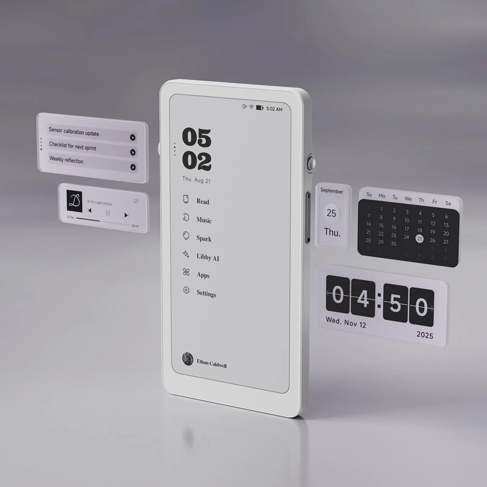 Durobo Krono – Hub di messa a fuoco intelligente ePaper da 6,57 cm, tablet di carta 300 PPI 6G 128G, con Smart Dial – un e-reader, un custode delle idee e un lettore audio tutto in uno - immagine 5