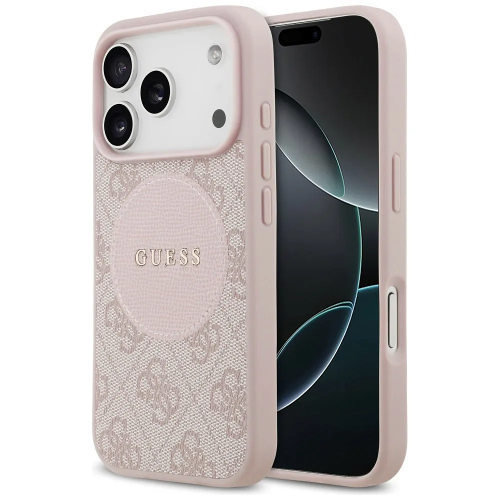 Custodia MagSafe per Apple iPhone 17 Pro Max, Guess, 4G Circle Classic Logo, Rosa - immagine 1