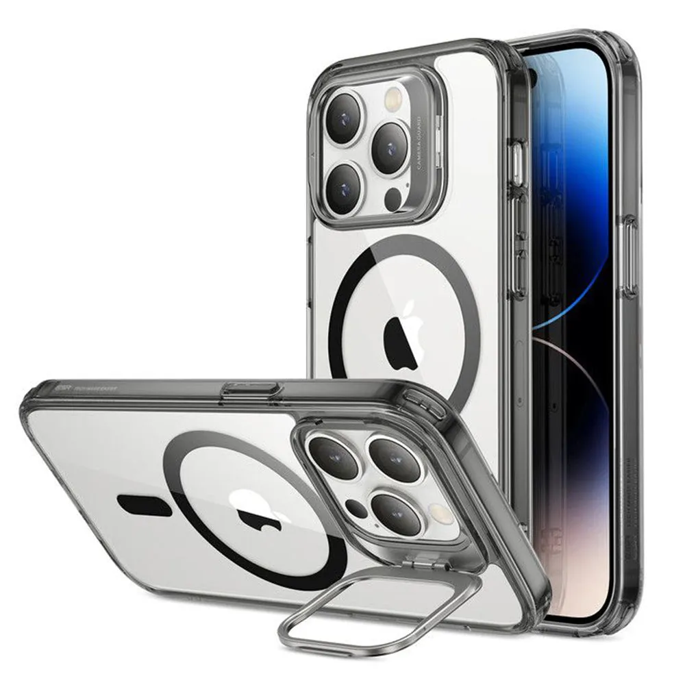 Custodia MagSafe per Apple iPhone 14 Pro Max, ESR, Classic Kickstand, Nera Trasparente - immagine 1