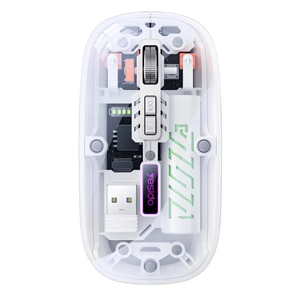 Mouse Wireless Yesido KB29, 800DPI - 1600DPI, BT / Wi-Fi, Bianco - immagine 1