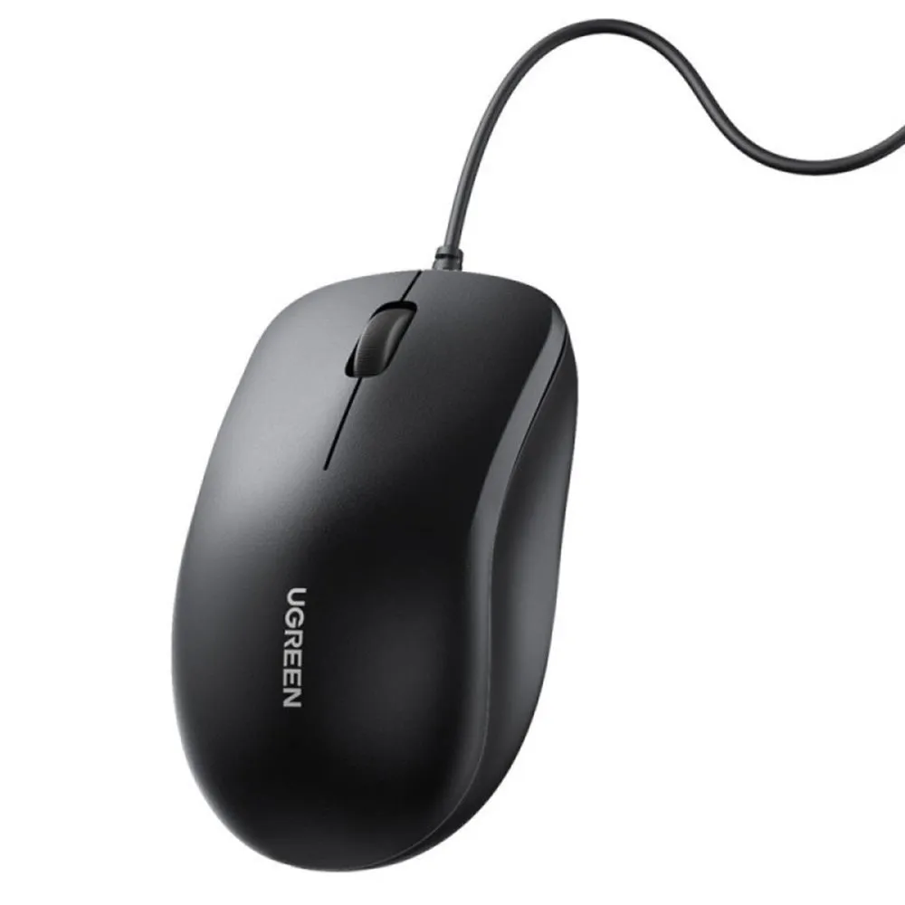 Mouse Wired USB UGREEN MU007, 1200DPI, 1.5m, Nero - immagine 1