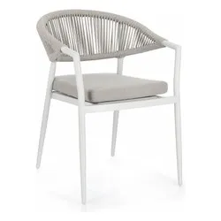 Sedia con braccioli alluminio, polipropilene MILLOR Bianco 0666059 - immagine 1