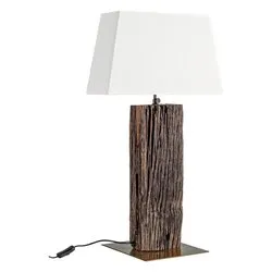 Lampada tavolo HUGO Ottone e Bianco (1 luce - 60 W - E27) (45x30x85cm) 0826477 - immagine 1