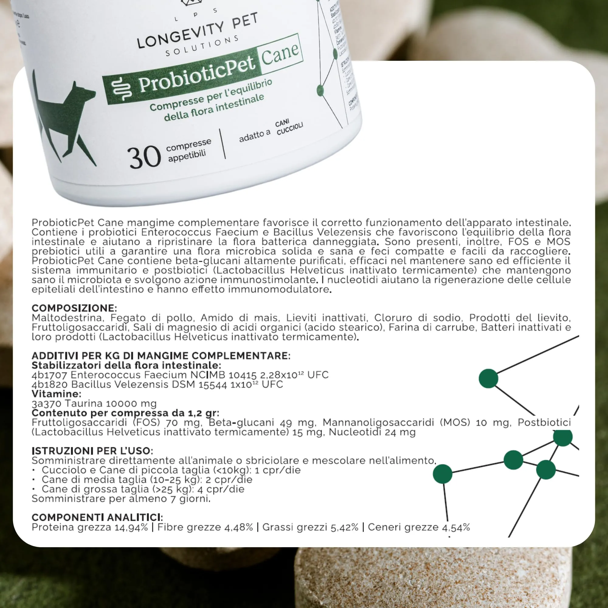 Soluzione Prurito | ProbioticPet Cane 30 Cpr per Prurito, Dermatite, Digestione + DermaPet Integratore Dermatite per Cute Cani e Gatti | Probiotici per Cani e Gatti | Azione Sinergica - Longevity Pet - immagine 6