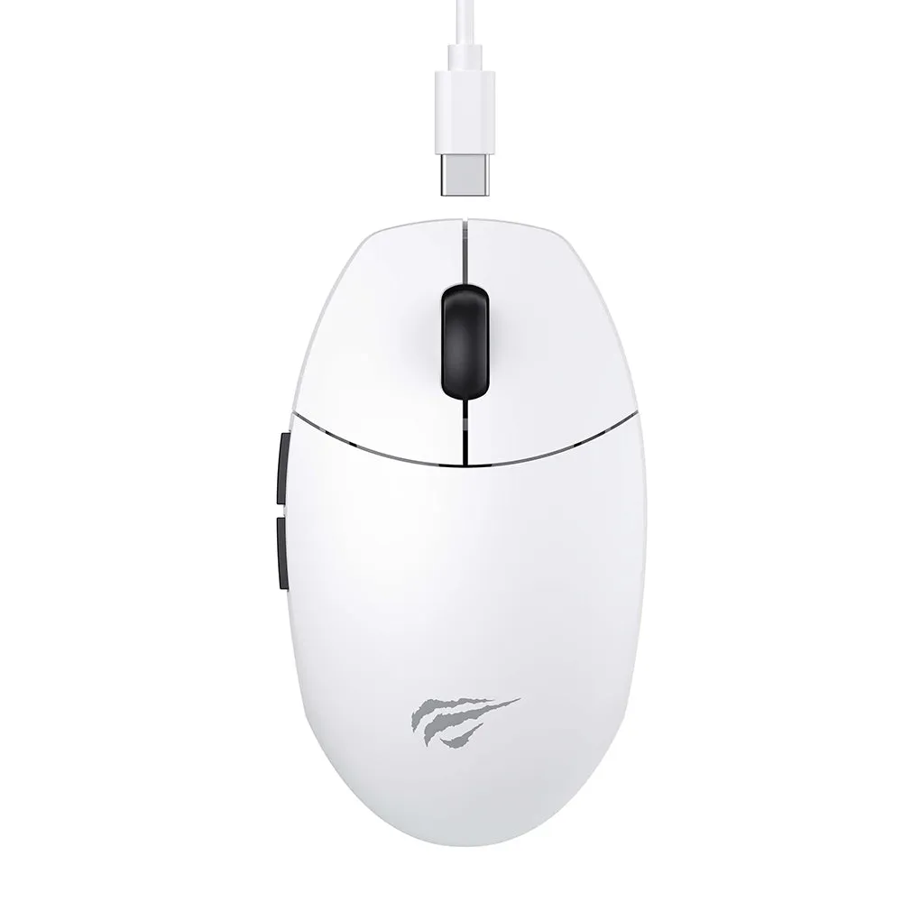 Mouse Gaming Wireless HAVIT MS1039W, 800DPI - 7400DPI, Wi-Fi / Cablato, Bianco - immagine 1