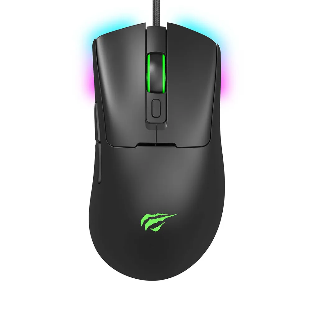 Mouse Gaming Cablato USB HAVIT MS966, RGB, 800DPI - 12000DPI, 1.6m, Nero - immagine 1