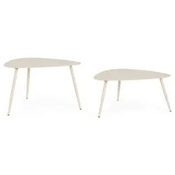 Set tavolini esterno acciaio YVONNE Sagom Champagne 0803584 - immagine 1