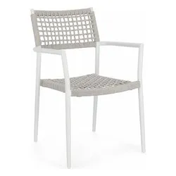 Sedia con braccioli alluminio, polipropilene CALETA Bianco 0666047 - immagine 1