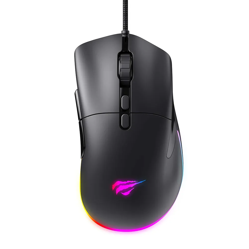 Mouse Gaming Cablato USB HAVIT MS954, 800DPI - 12000DPI, 1.6m, Nero - immagine 1