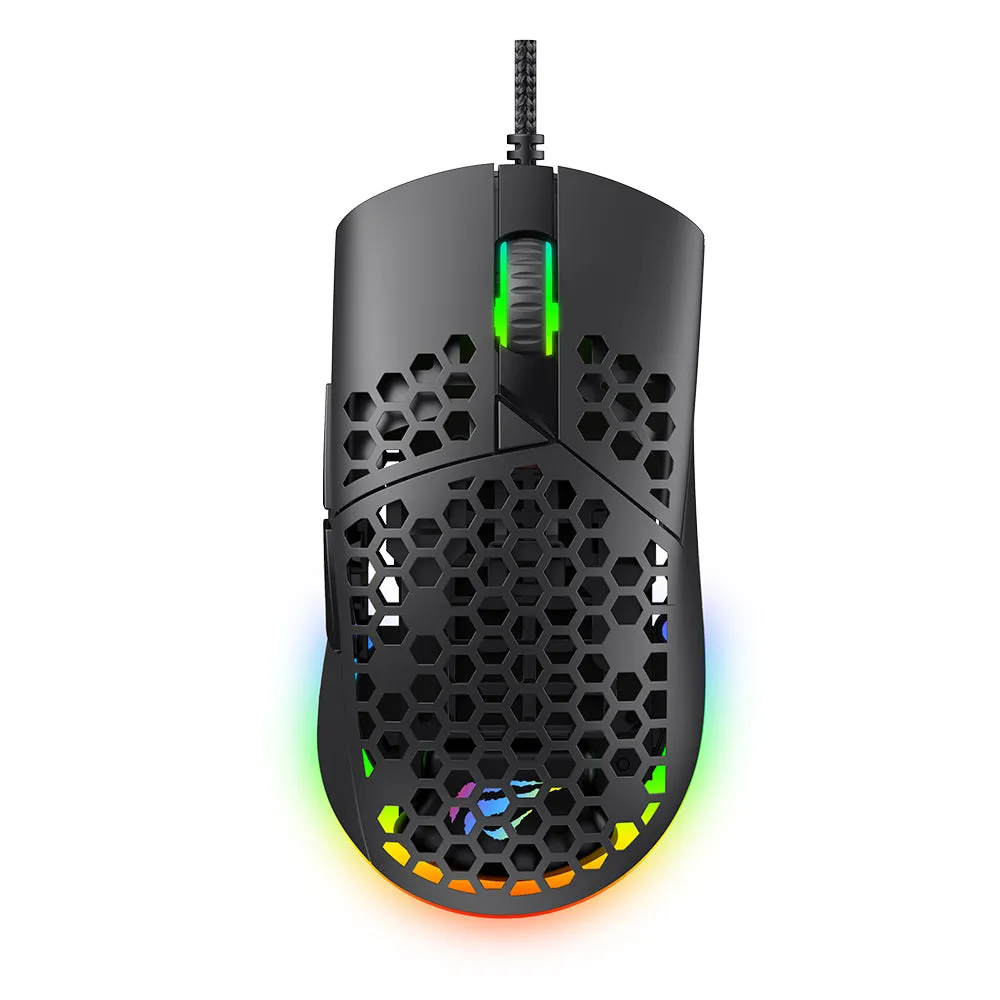 Mouse Gaming Cablato USB HAVIT MS1036, RGB, 1200DPI - 7200DPI, 1.6m, Bianco - immagine 1