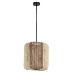 Sospensione MALI Beige, Grigio e Marrone (1 luce - 40 W - E27) (34x117cm) 0828180 - immagine 1