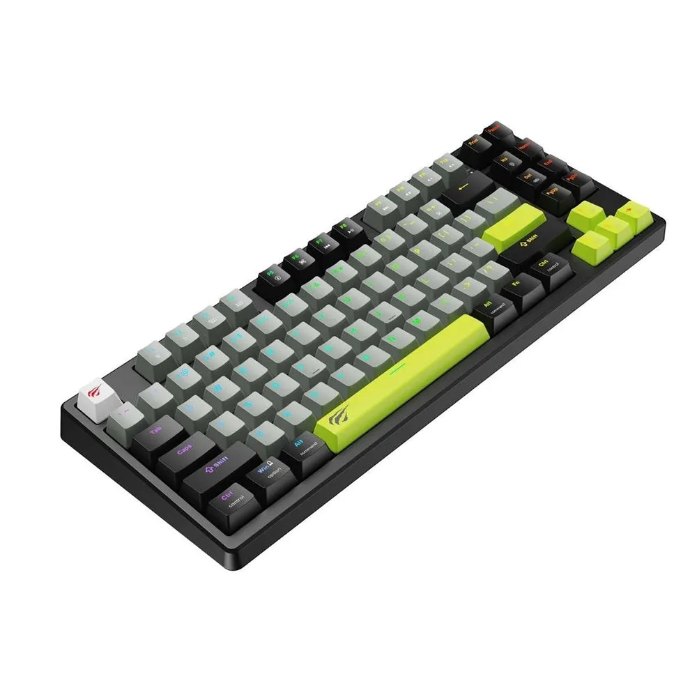 Tastiera Gaming Wired USB HAVIT KB904L, RGB, 1,8m, Nero Verde - immagine 1