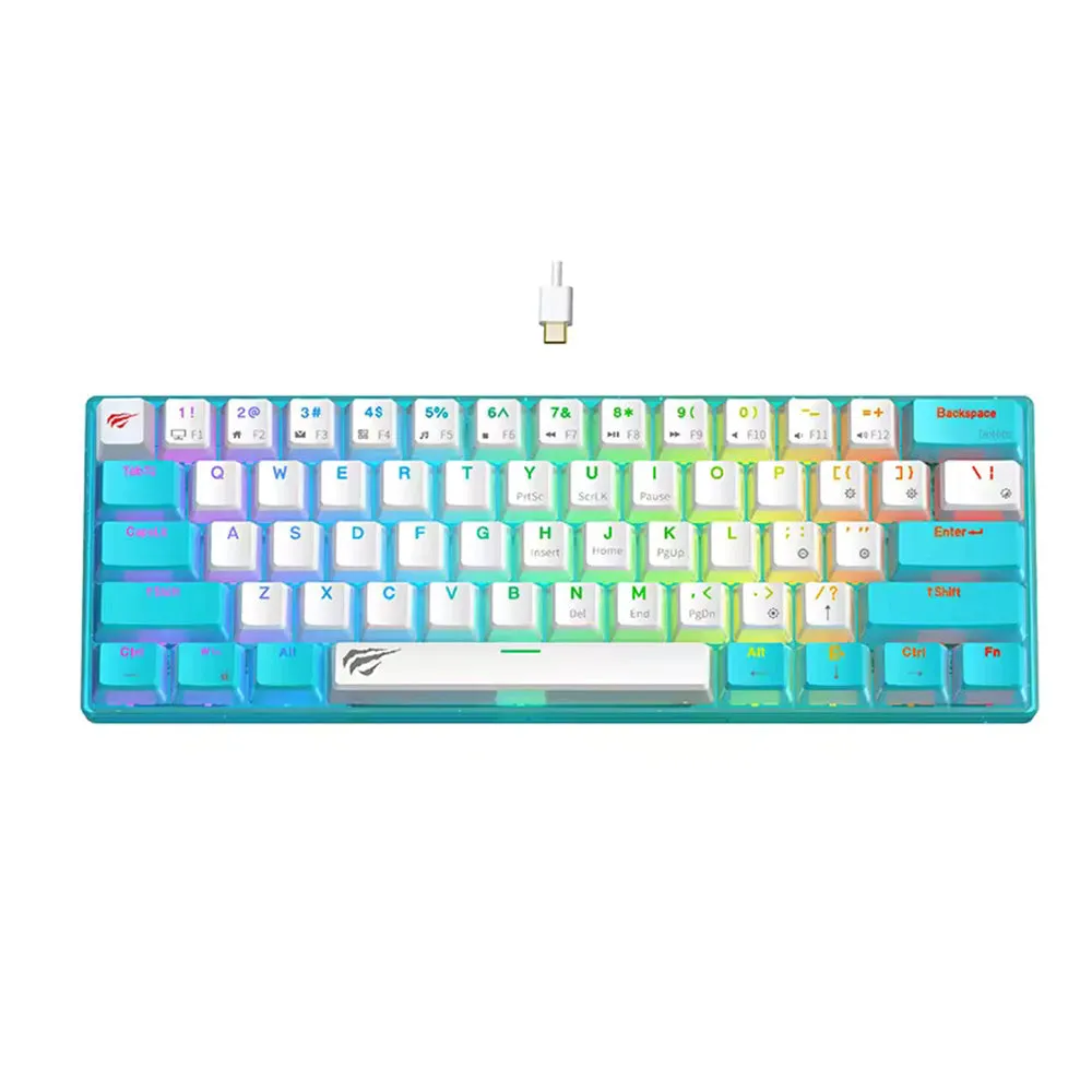 Tastiera Gaming Wired USB HAVIT KB903L, RGB, 1,8m, Blu Bianca - immagine 1