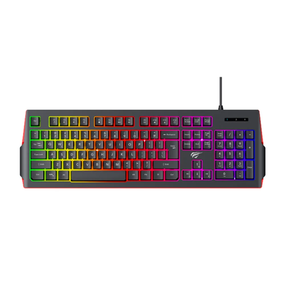 Tastiera Gaming Cablata USB HAVIT KB866L, RGB, 1.4m, Nera Rossa - immagine 1