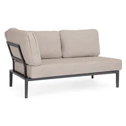 Divano alluminio, tessuto GERALD 2 posti angolare Antracite 0663646 - immagine 1