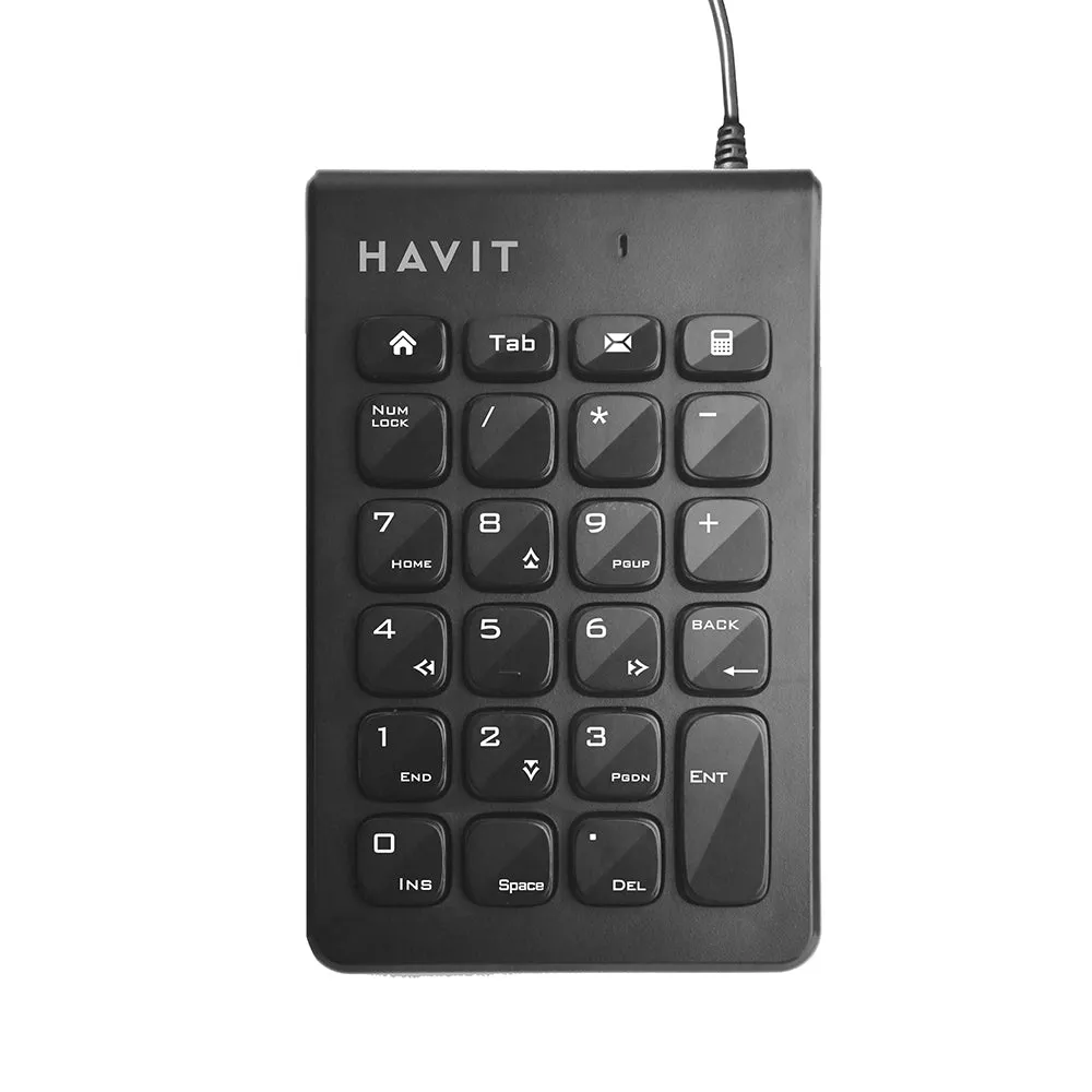 Tastiera Numerica Wired USB HAVIT KB223, 1.5m, Nera - immagine 1