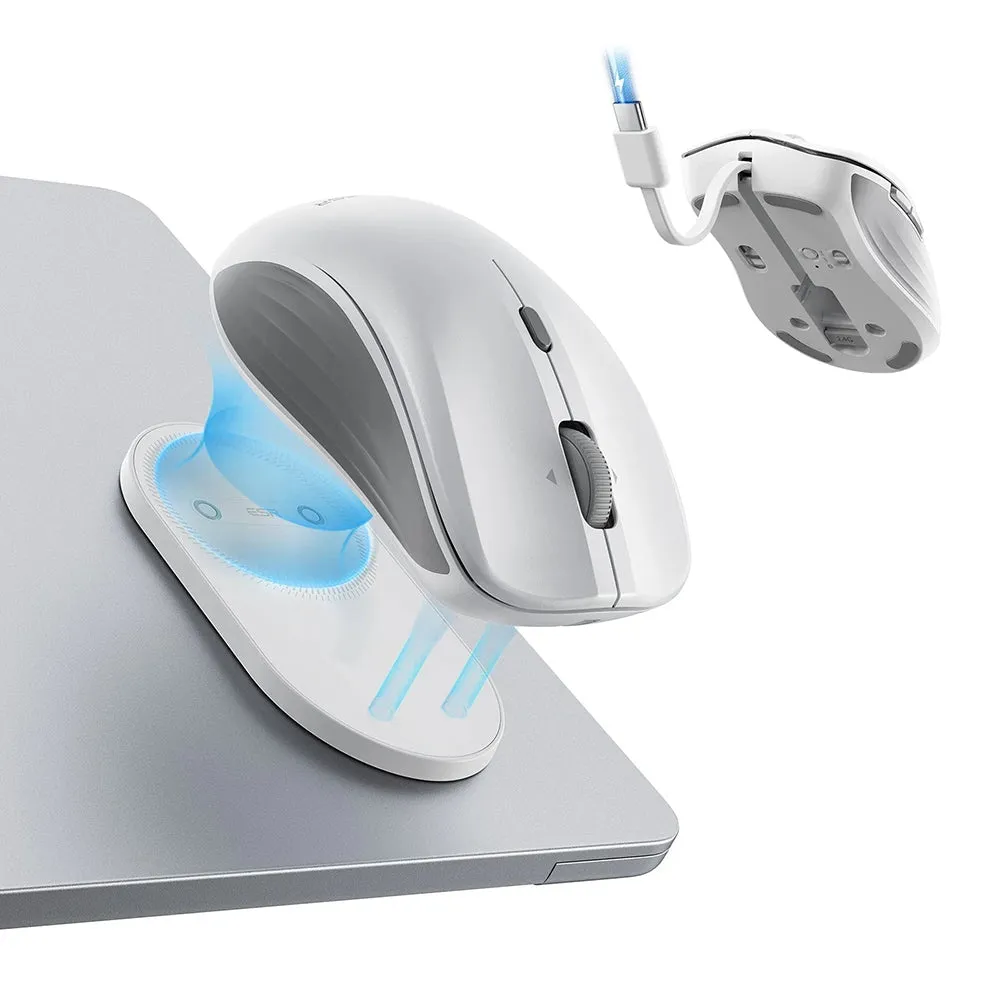 Mouse Wireless ESR MagMouse, 800DPI - 4800DPI, BT / Wi-Fi, Bianco - immagine 1