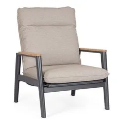 Poltrona alluminio MIGUEL Antracite 0663657 - immagine 1