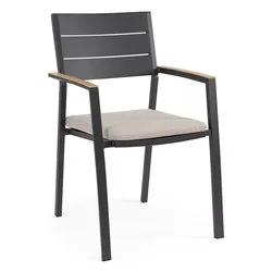 Sedia con braccioli alluminio ZELMAR Antracite 0663789 - immagine 1
